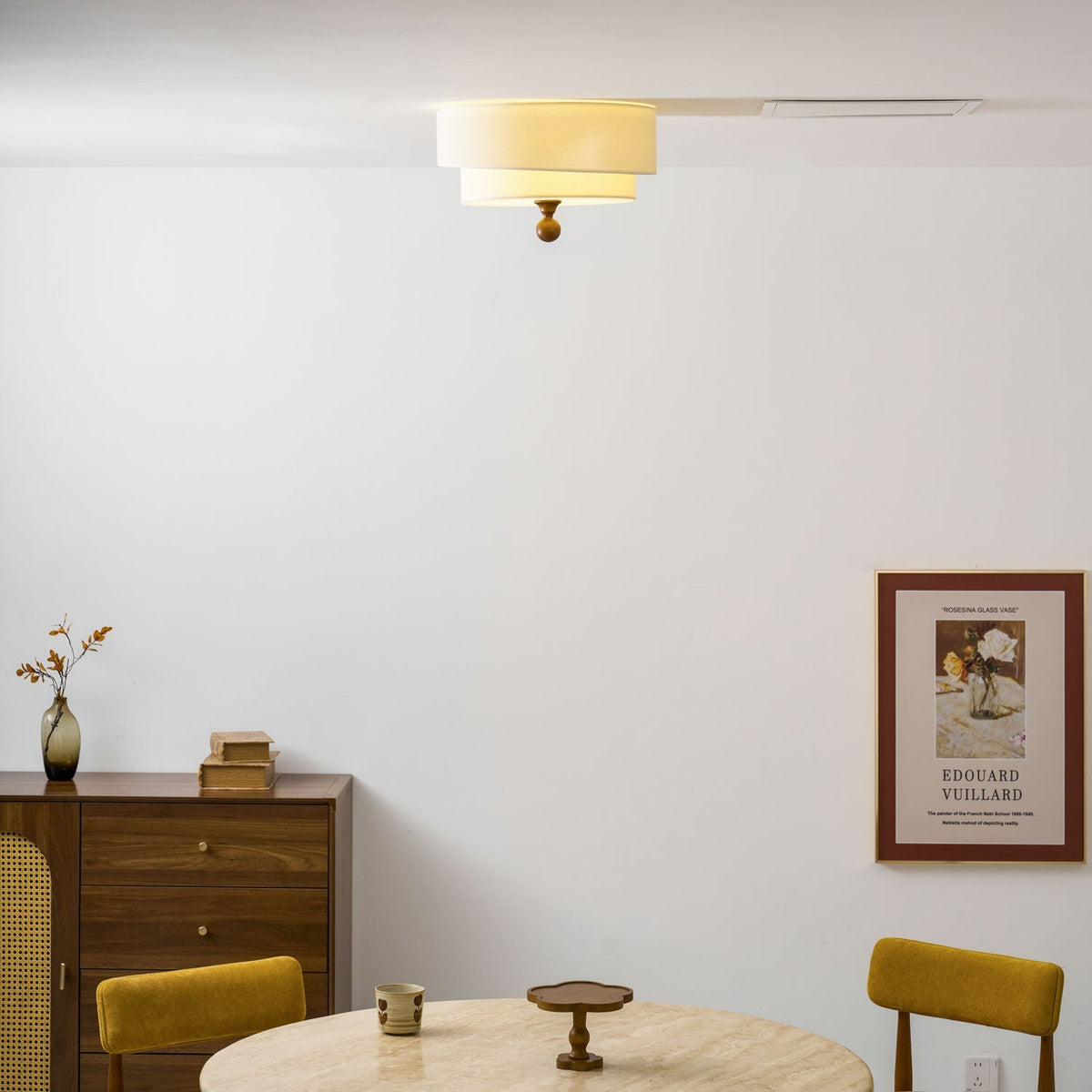 Serelira Dovemont gelaagde textiel plafondlamp