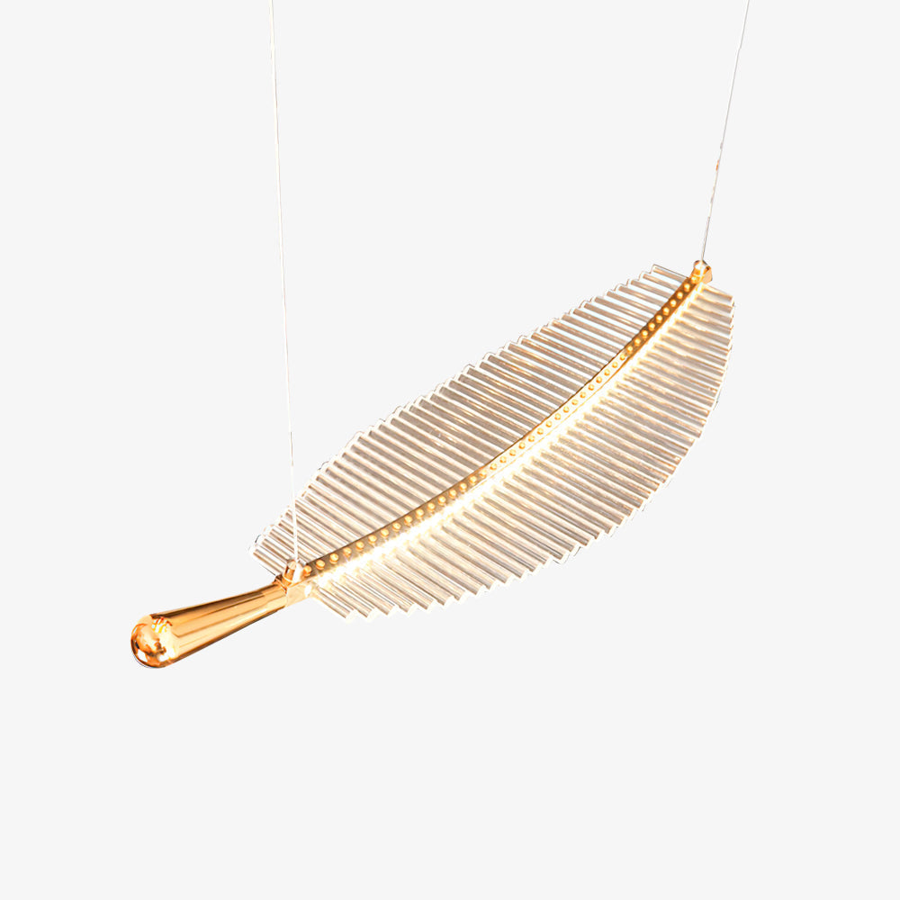 Kuo Kroonluchter Leaf Acryl Goud Elegante Moderne