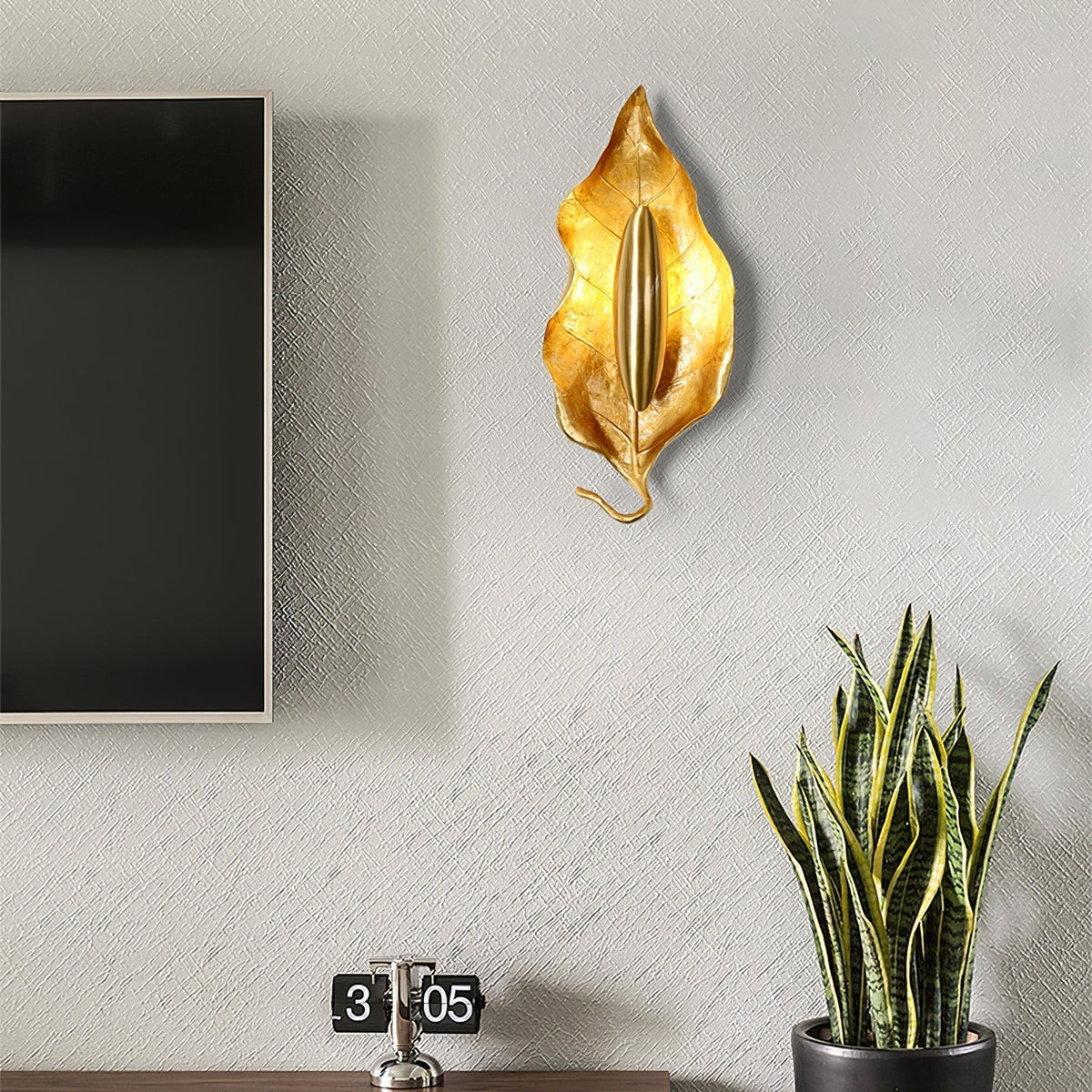 Corsel Noordse kunst Blad messing wandlamp