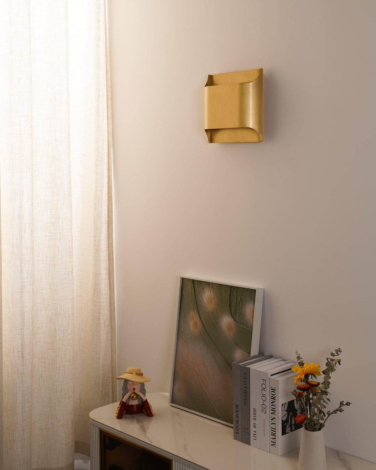 Hardy wandlamp van messing
