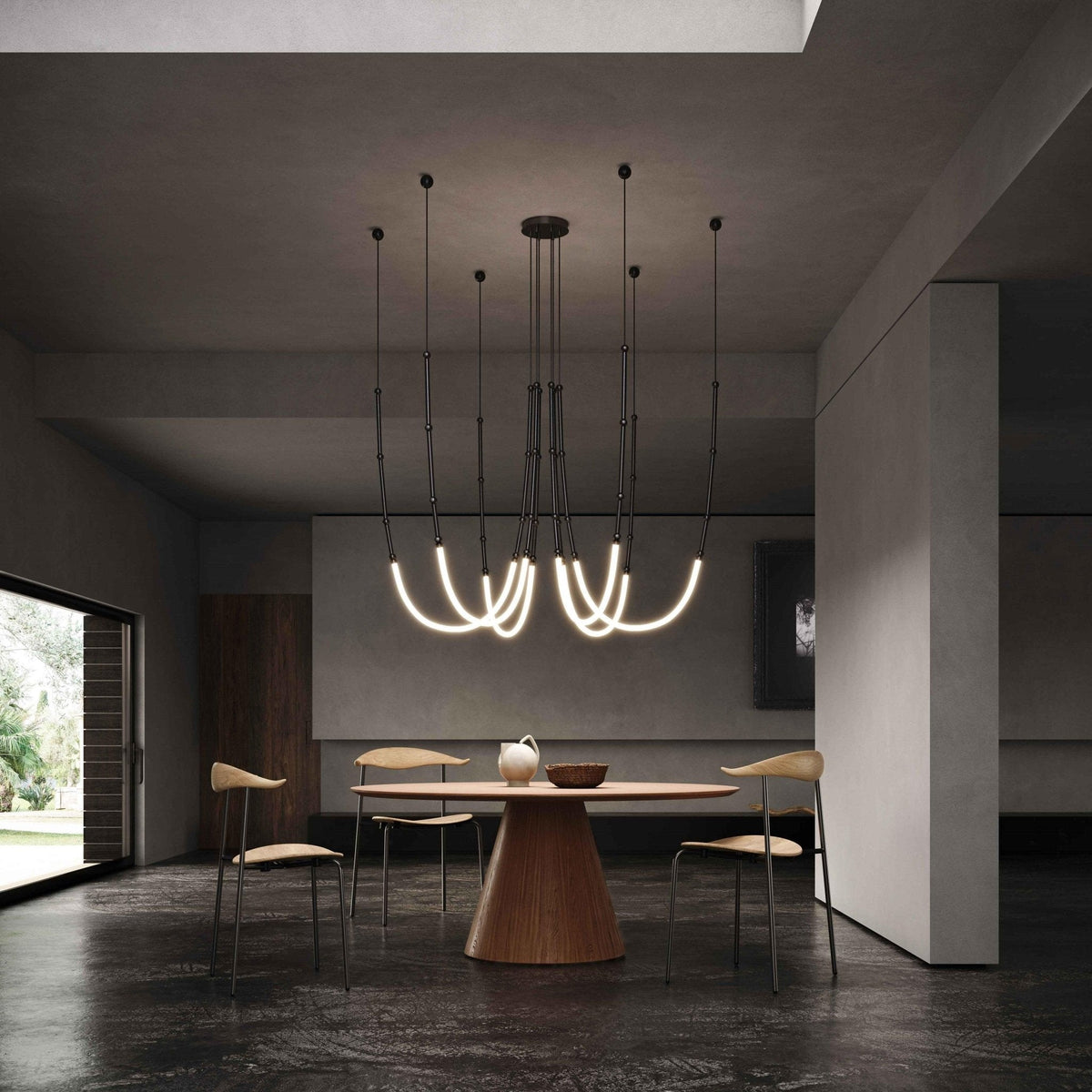 Rio Kroonluchter Leda LED Flexibel Modern Sculpturaal