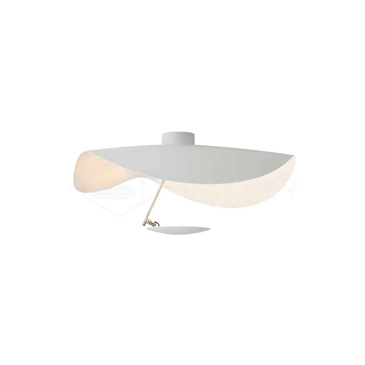 Solenena plafondlamp gebogen kap gouden binnenkant