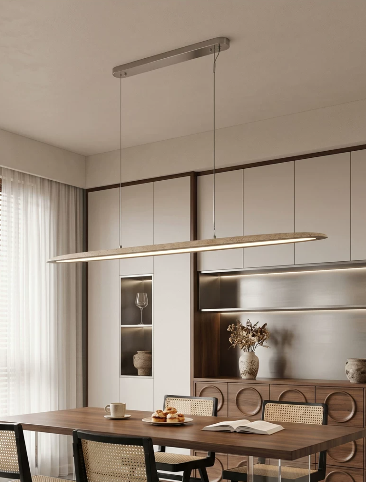 Keldenmere travertijn lineaire hanglamp