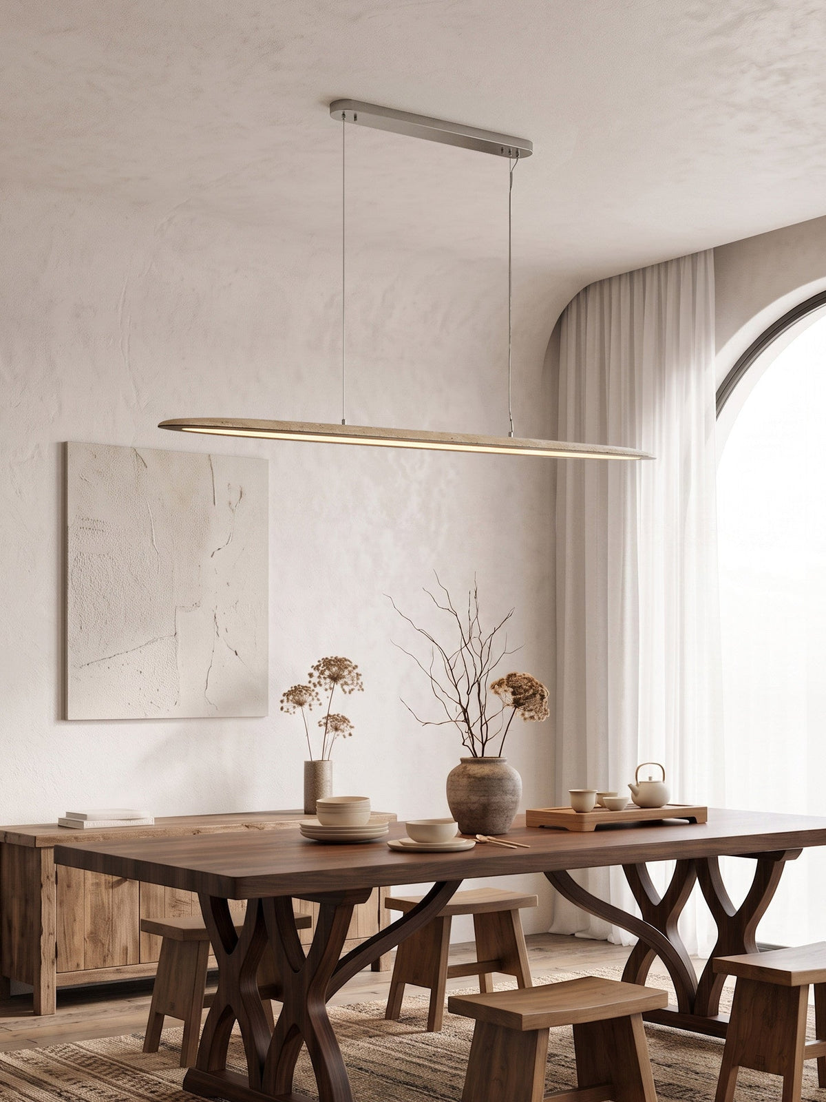 Keldenmere travertijn lineaire hanglamp