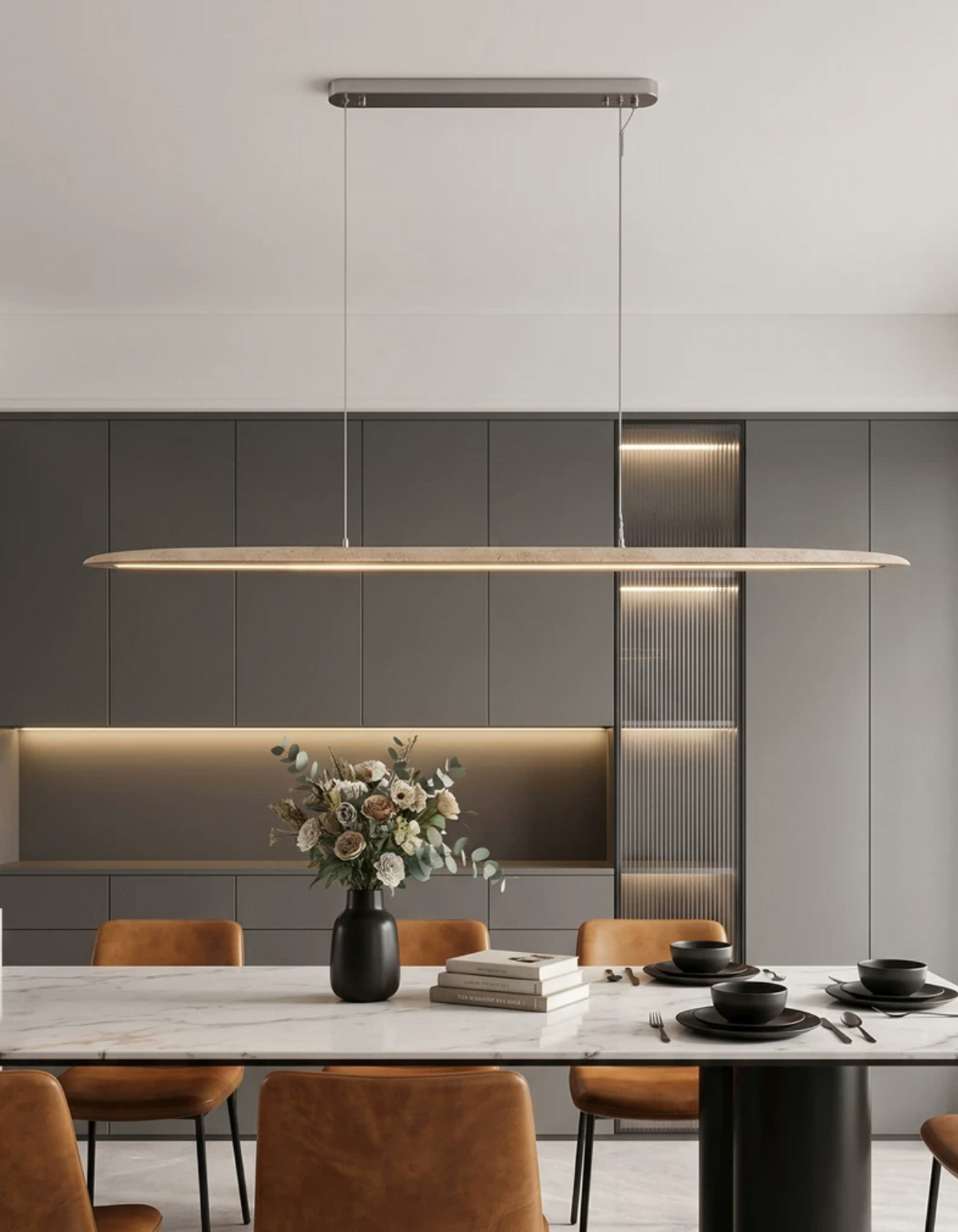 Keldenmere travertijn lineaire hanglamp