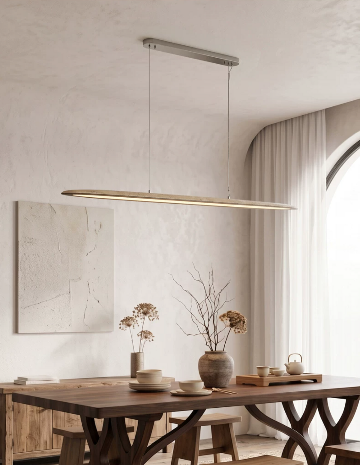 Keldenmere travertijn lineaire hanglamp