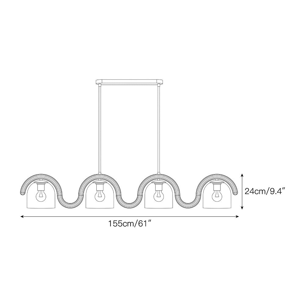 Lenox Linear glas Kroonluchter