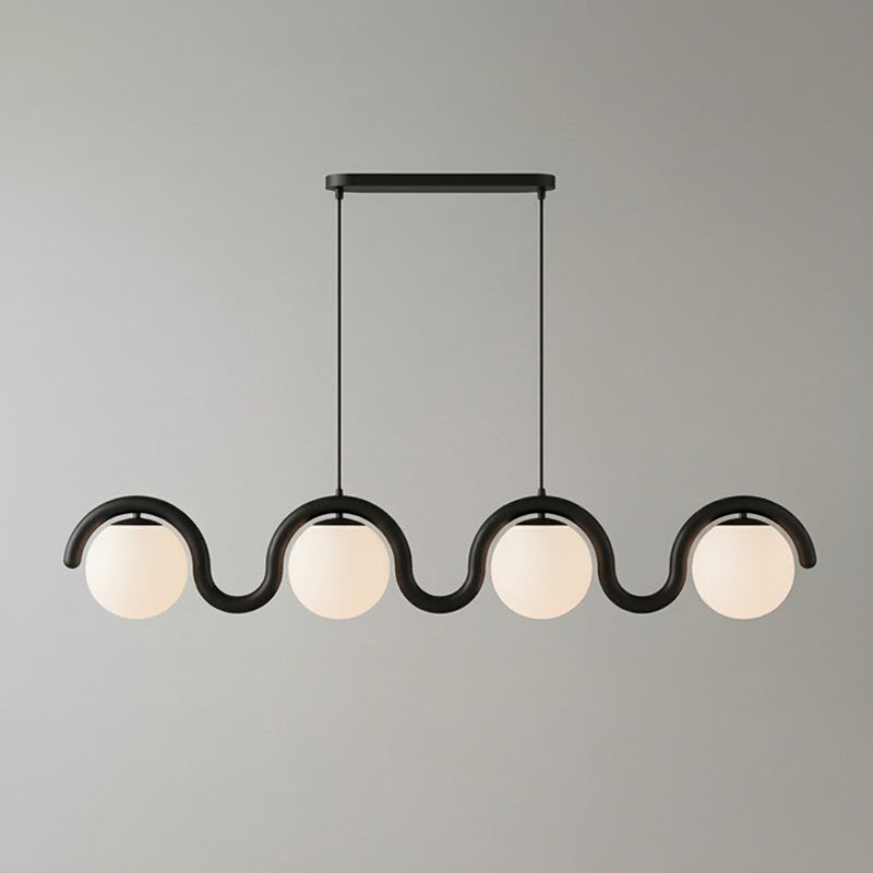 Elowis Lineaire hanglamp met bolvormige lichtpunten