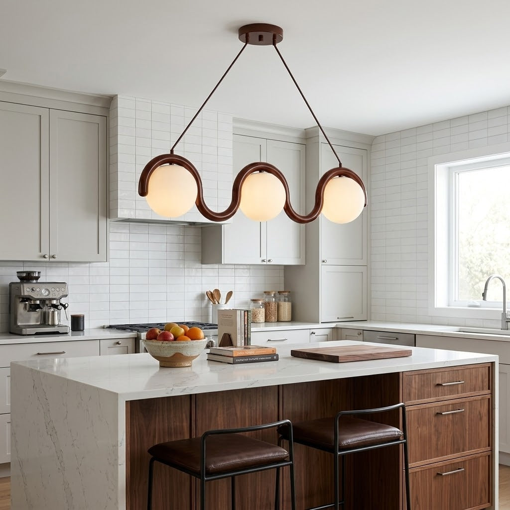 Elowis Lineaire hanglamp met bolvormige lichtpunten
