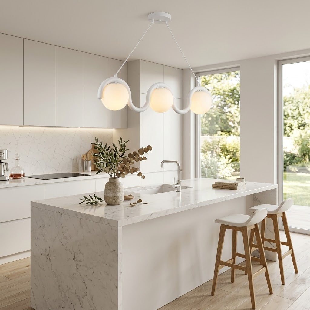 Elowis Lineaire hanglamp met bolvormige lichtpunten