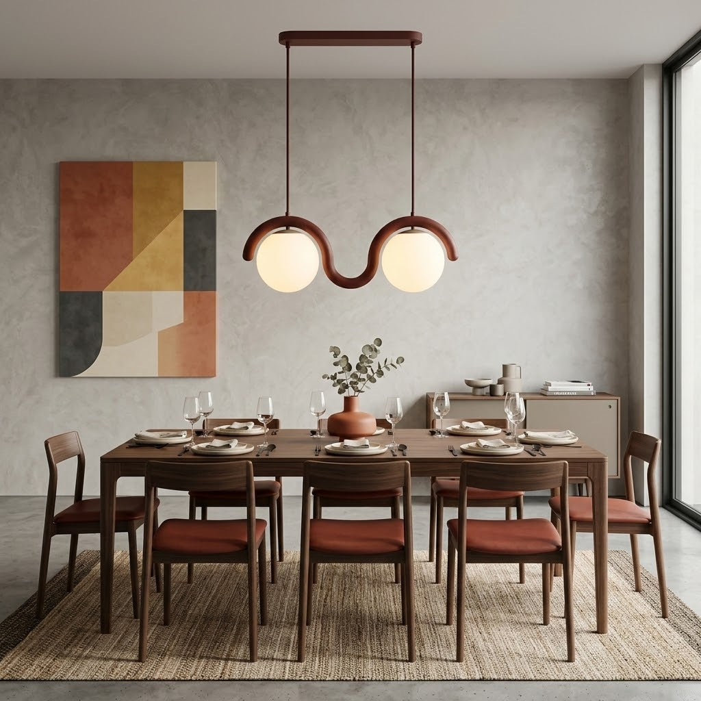 Elowis Lineaire hanglamp met bolvormige lichtpunten