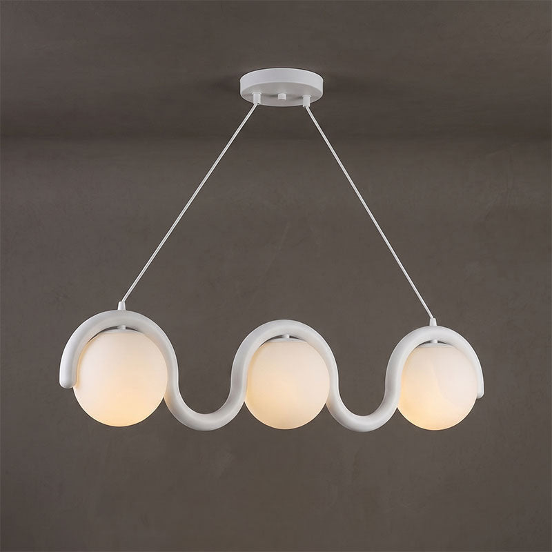 Elowis Lineaire hanglamp met bolvormige lichtpunten