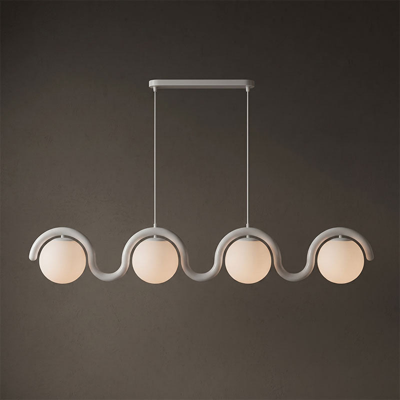 Elowis Lineaire hanglamp met bolvormige lichtpunten