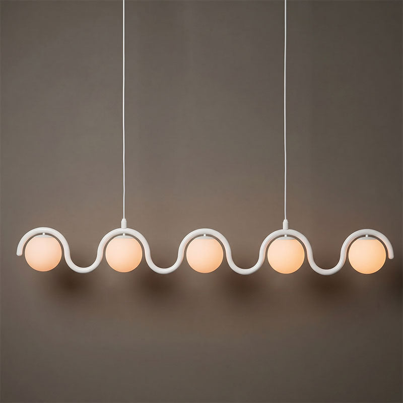 Elowis Lineaire hanglamp met bolvormige lichtpunten