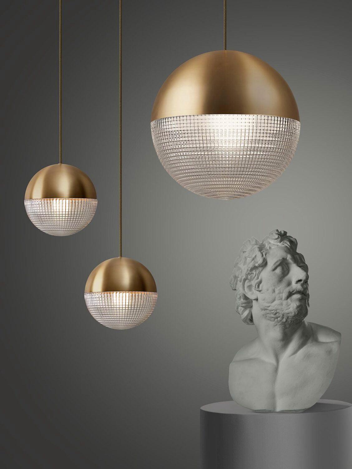 Kevelo Moderne hanglamp van messing glas