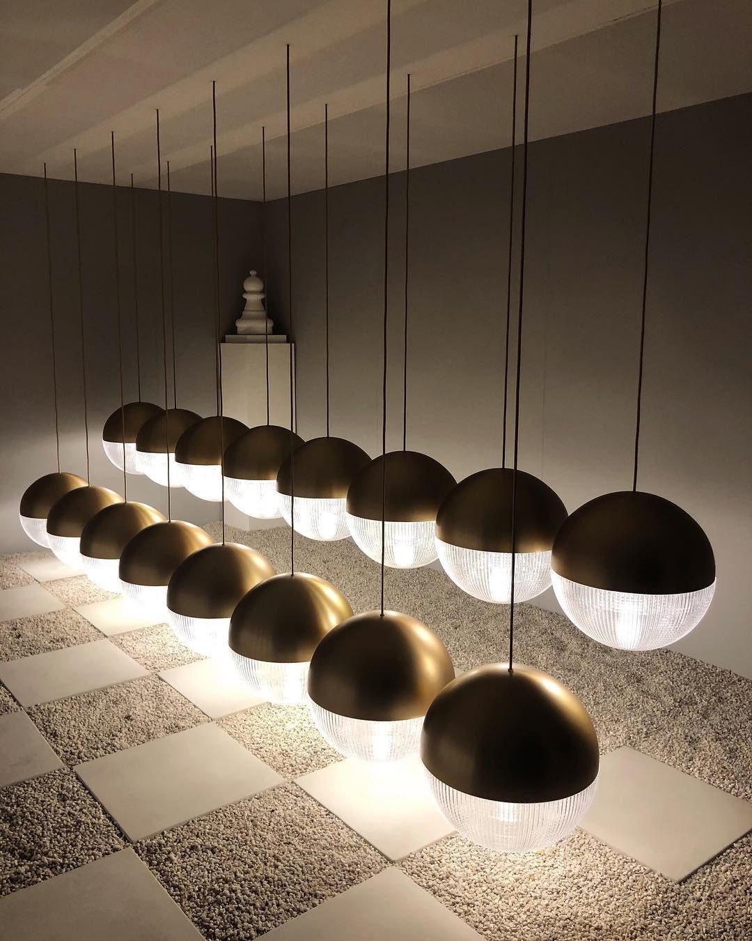 Kevelo Moderne hanglamp van messing glas