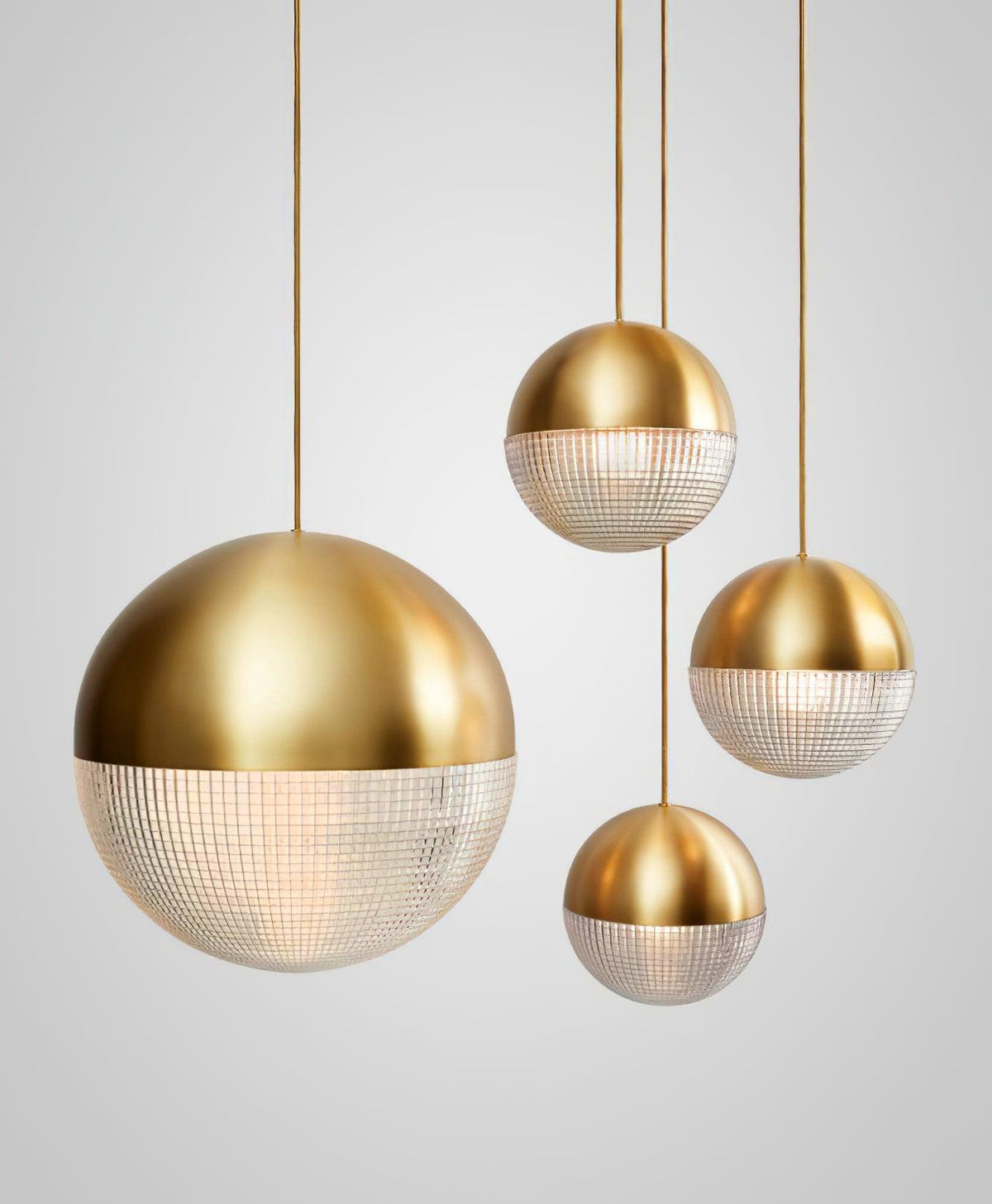 Kevelo Moderne hanglamp van messing glas