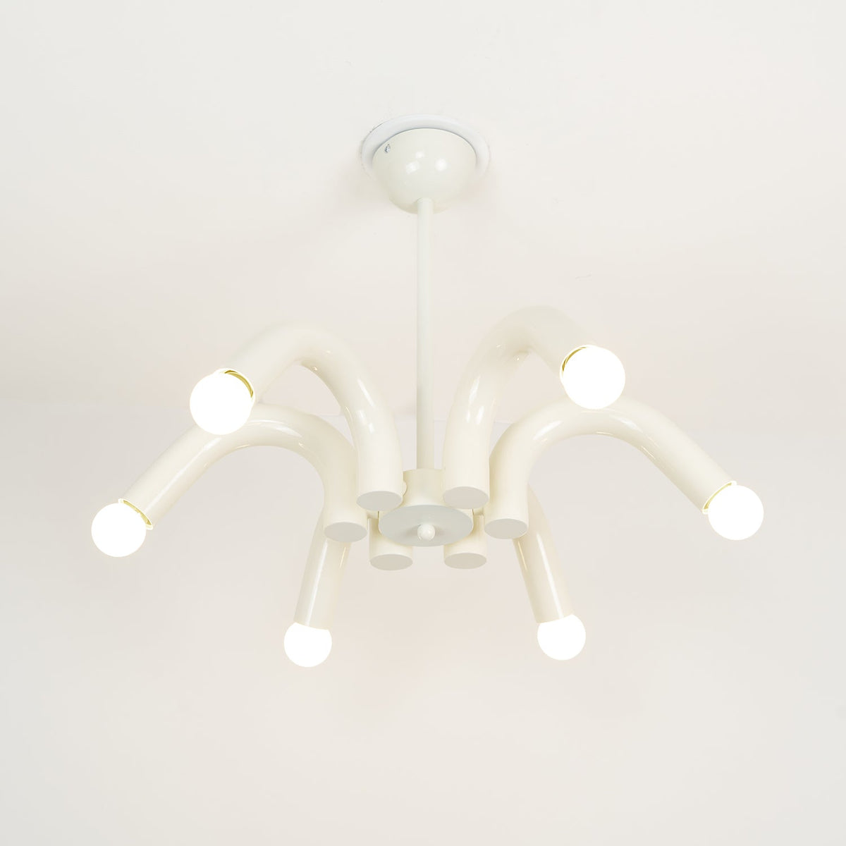 Fivelle Moderne kroonluchter van beige metaal met meerdere armen