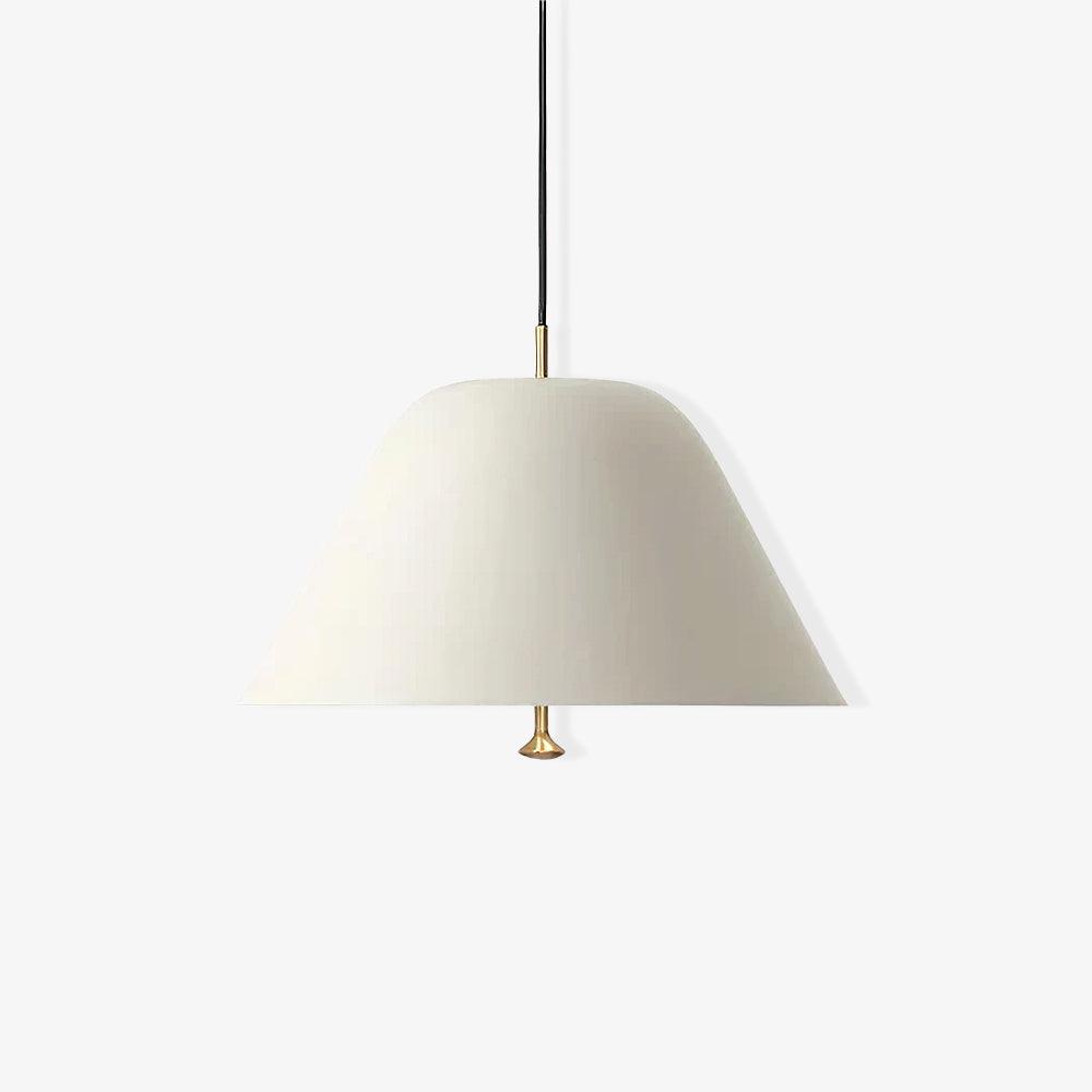 Evir hanglamp met glazen kap, messing afwerking, minimalistisch