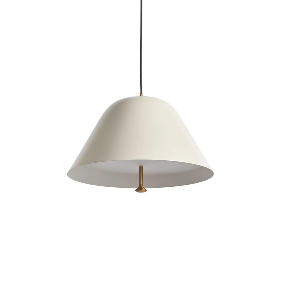 Moderne hanglamp met metalen kap in groen en wit minimalistisch