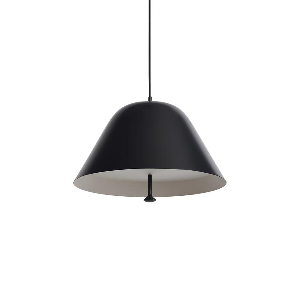Moderne hanglamp met metalen kap in groen en wit minimalistisch