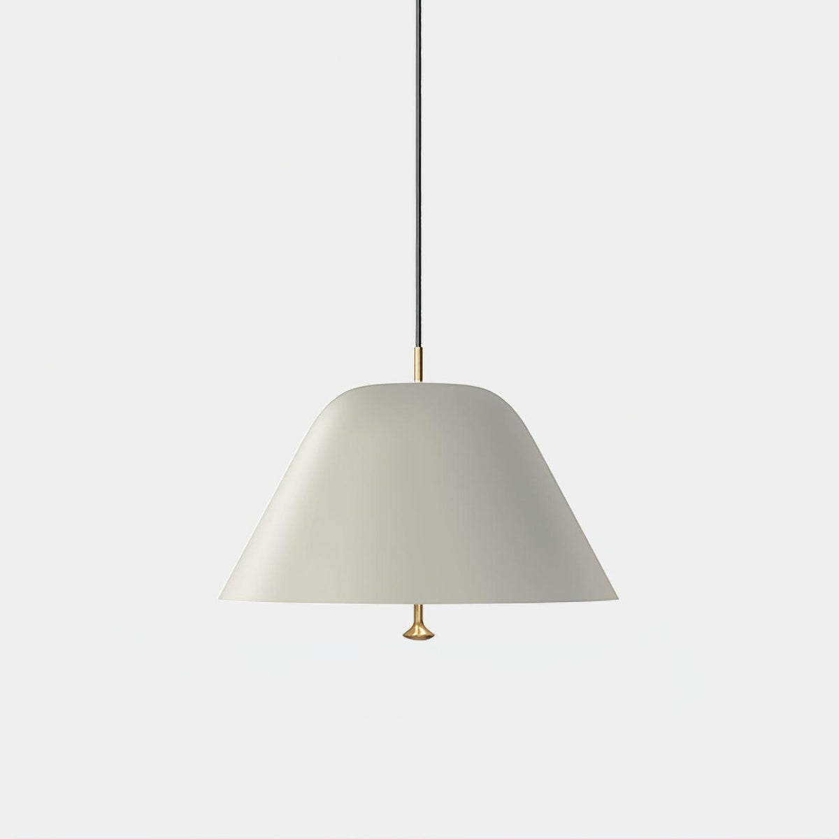 Moderne hanglamp met metalen kap in groen en wit minimalistisch