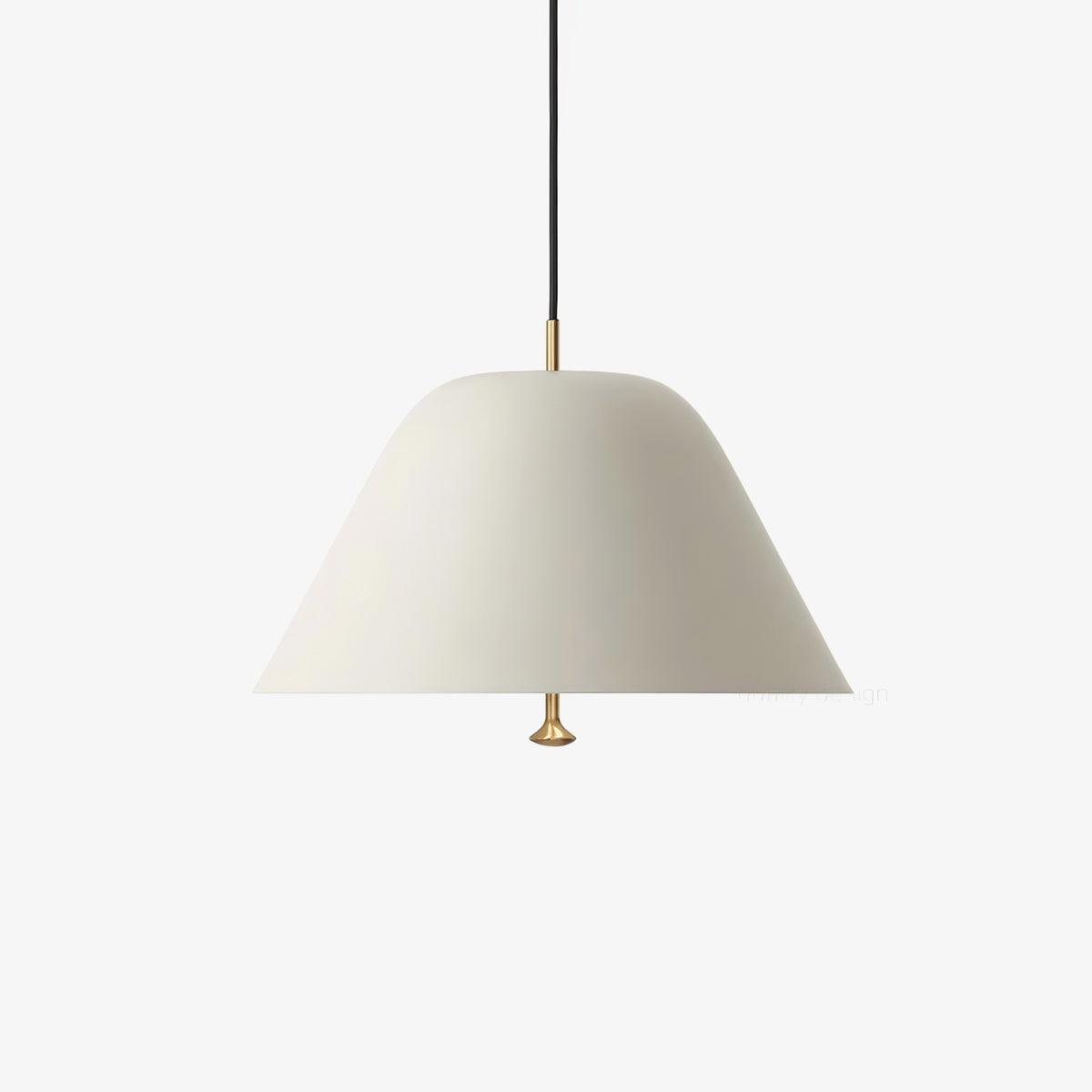 Evir hanglamp met glazen kap, messing afwerking, minimalistisch