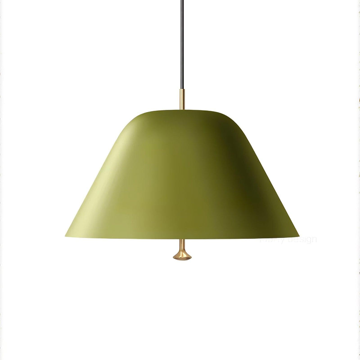 Evir hanglamp met glazen kap, messing afwerking, minimalistisch
