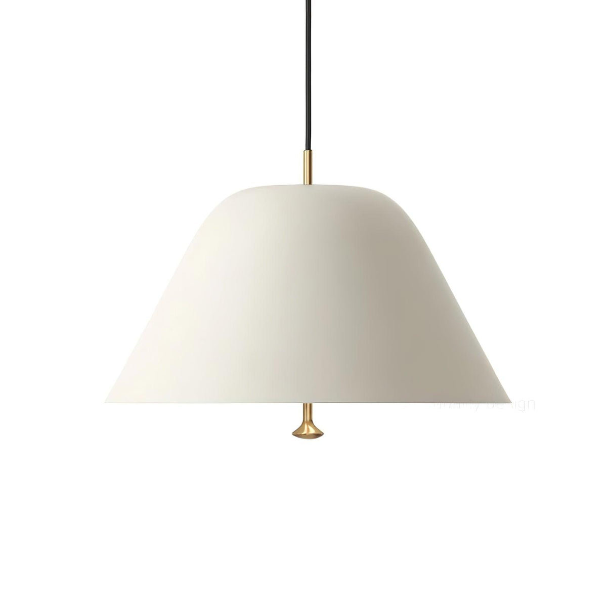 Evir hanglamp met glazen kap, messing afwerking, minimalistisch