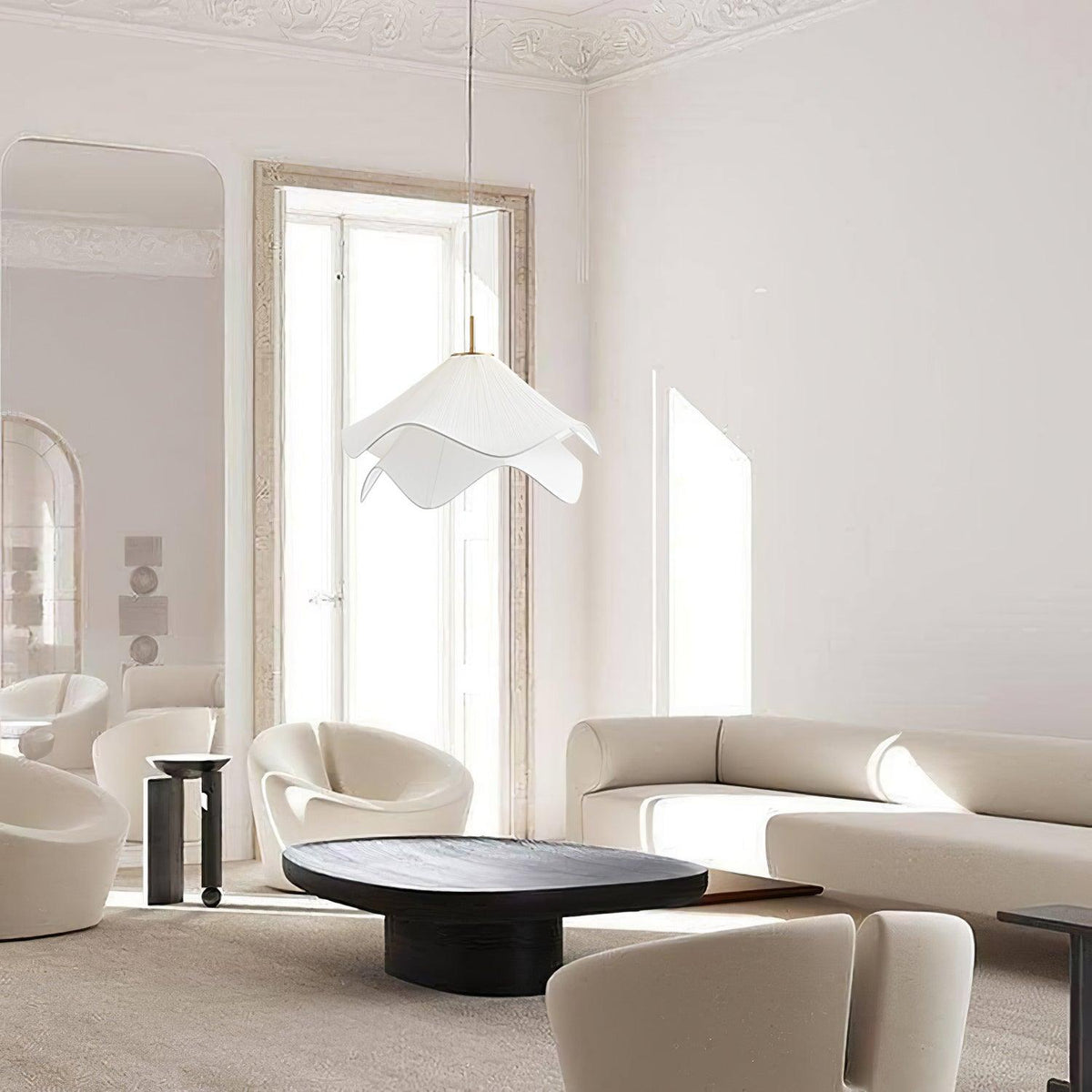 Cirirenne elegante bloemvormige stoffen hanglamp