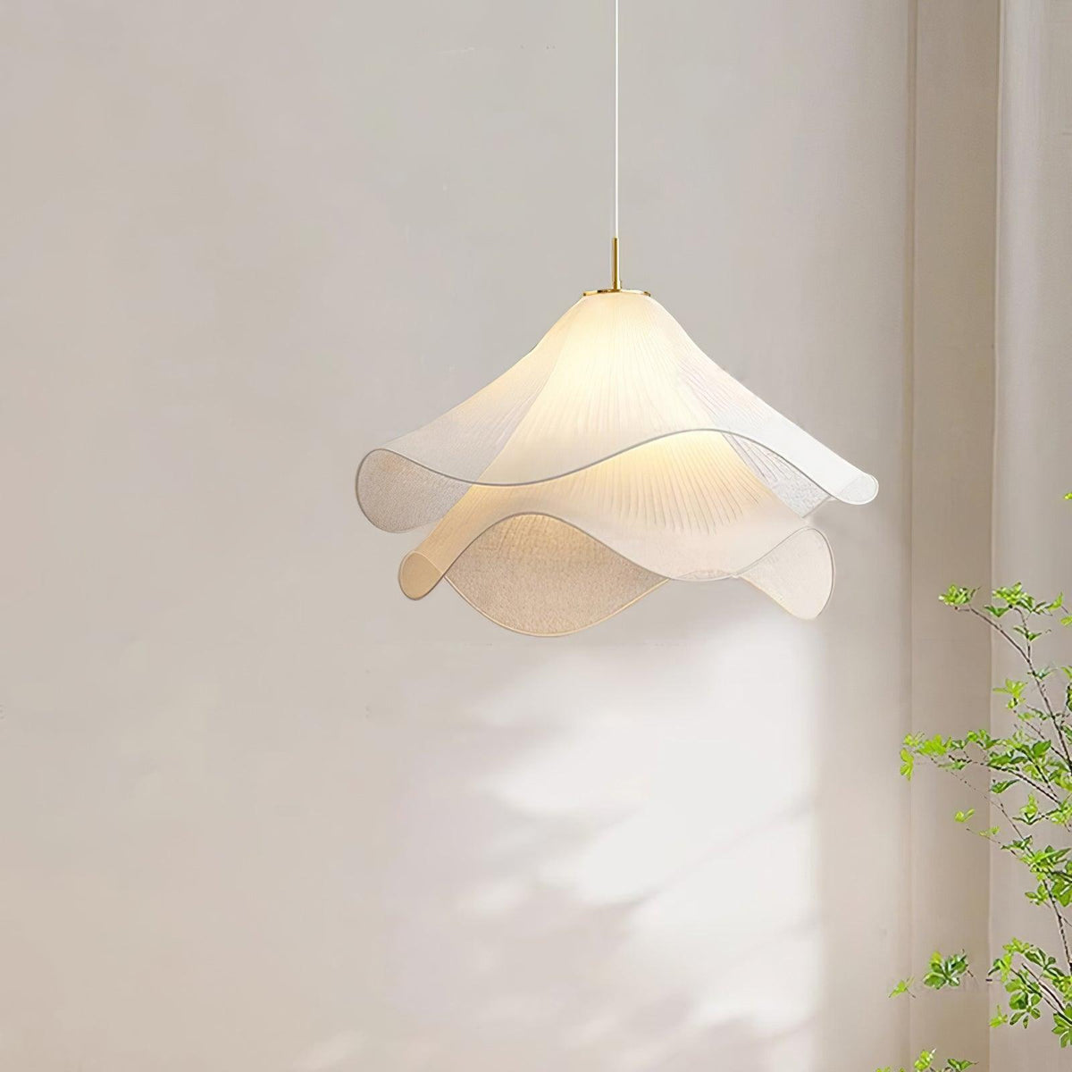 Cirirenne elegante bloemvormige stoffen hanglamp