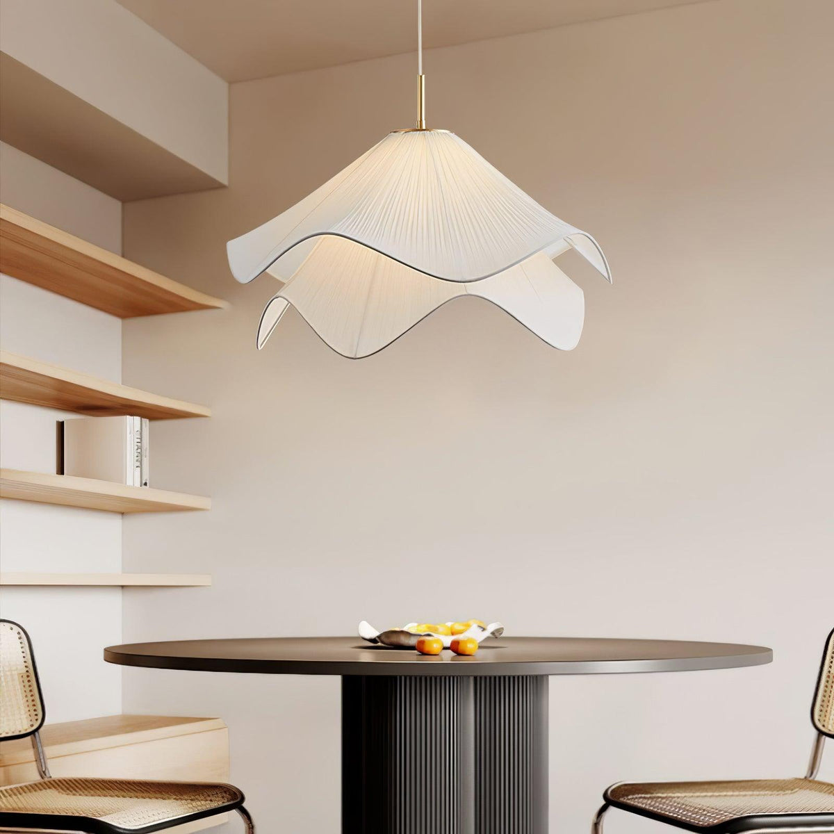 Cirirenne elegante bloemvormige stoffen hanglamp