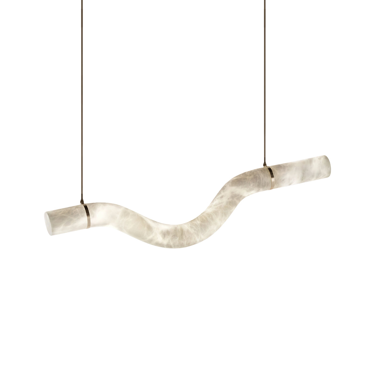 Liberty kroonluchter met gebogen albasten lint silhouet