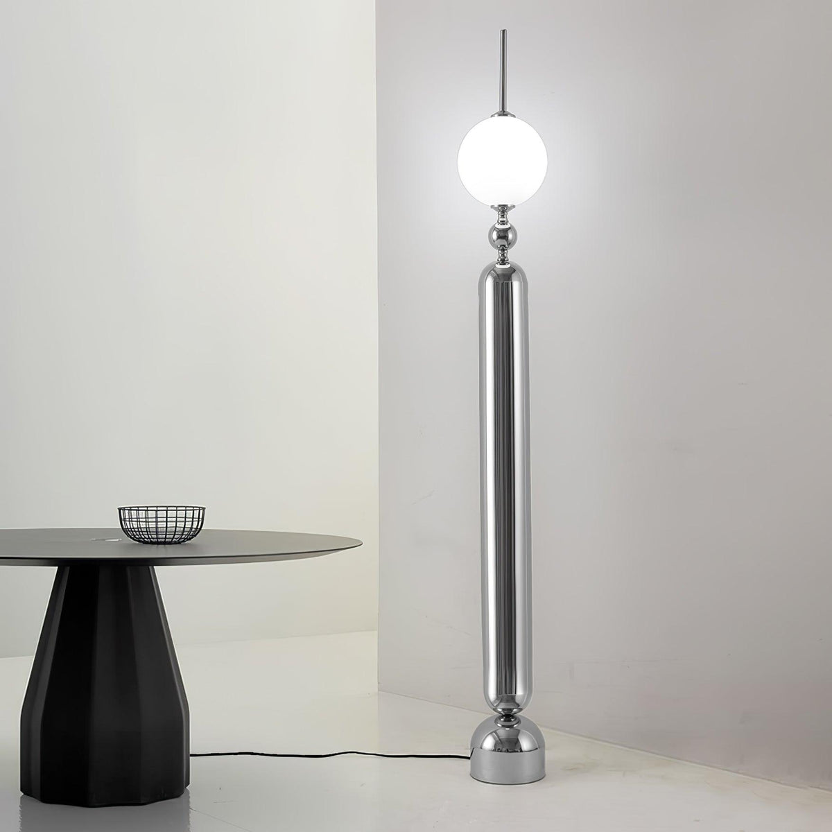 Ardinielle Futuristische vloerlamp van roestvrij staal