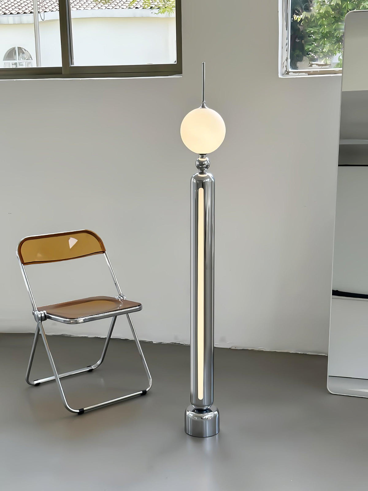 Ardinielle Futuristische vloerlamp van roestvrij staal