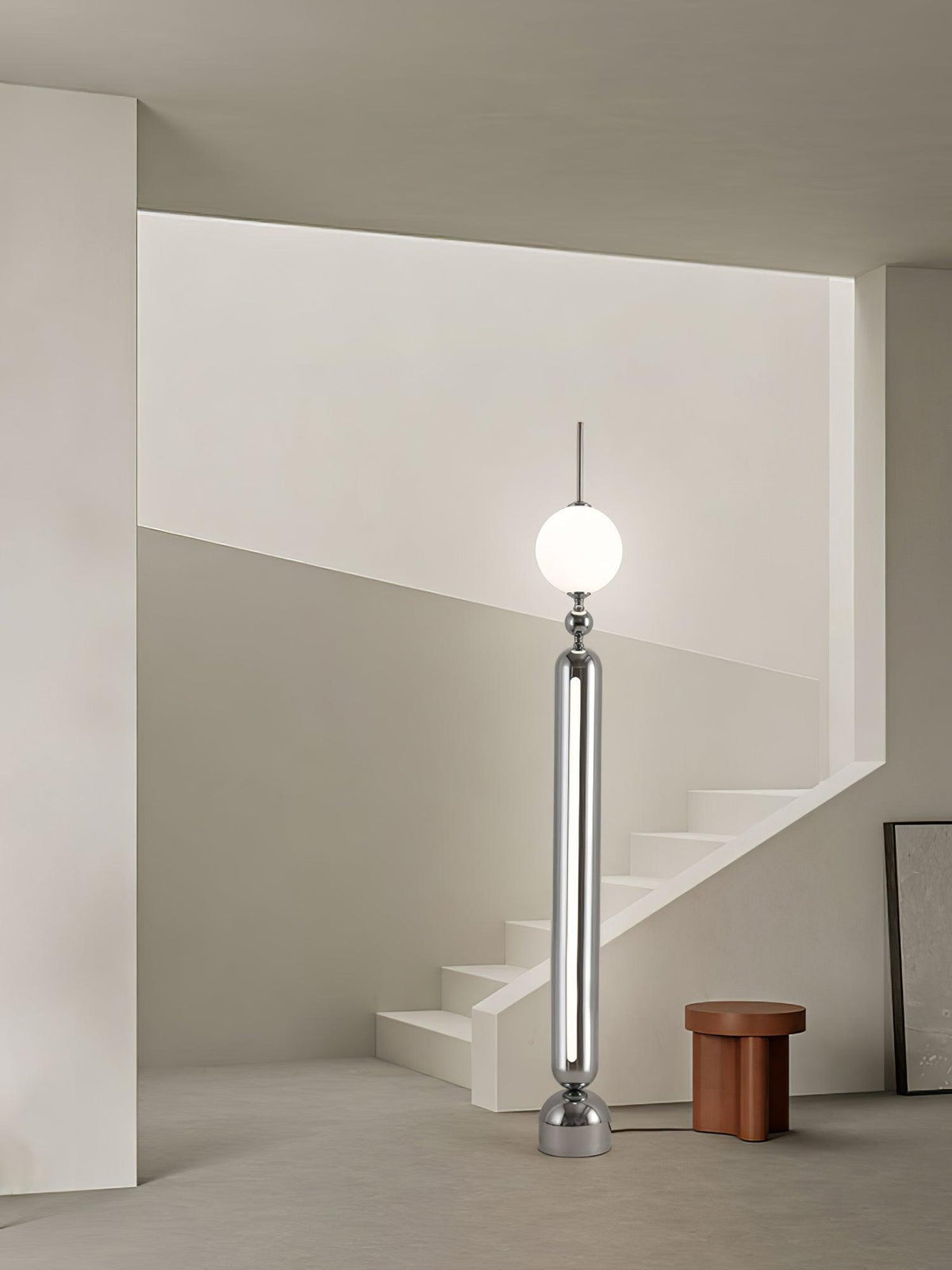 Ardinielle Futuristische vloerlamp van roestvrij staal