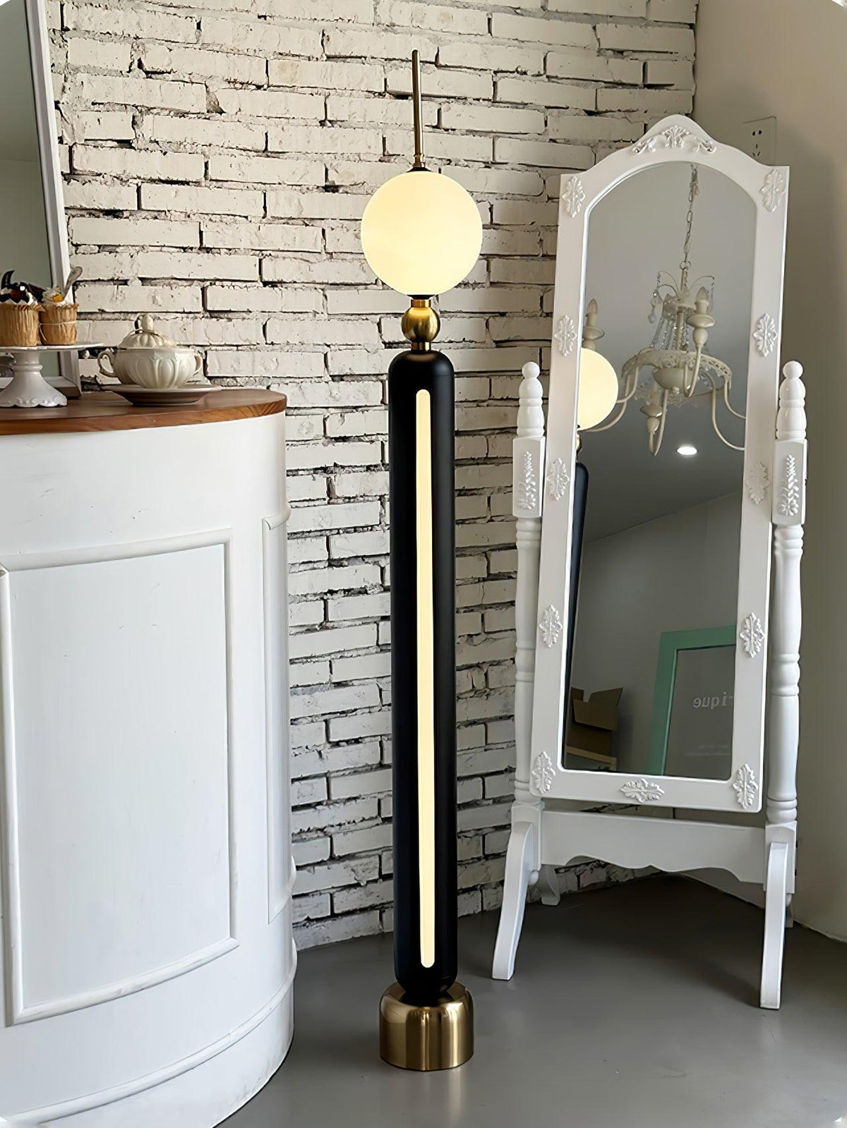 Ardinielle Futuristische vloerlamp van roestvrij staal