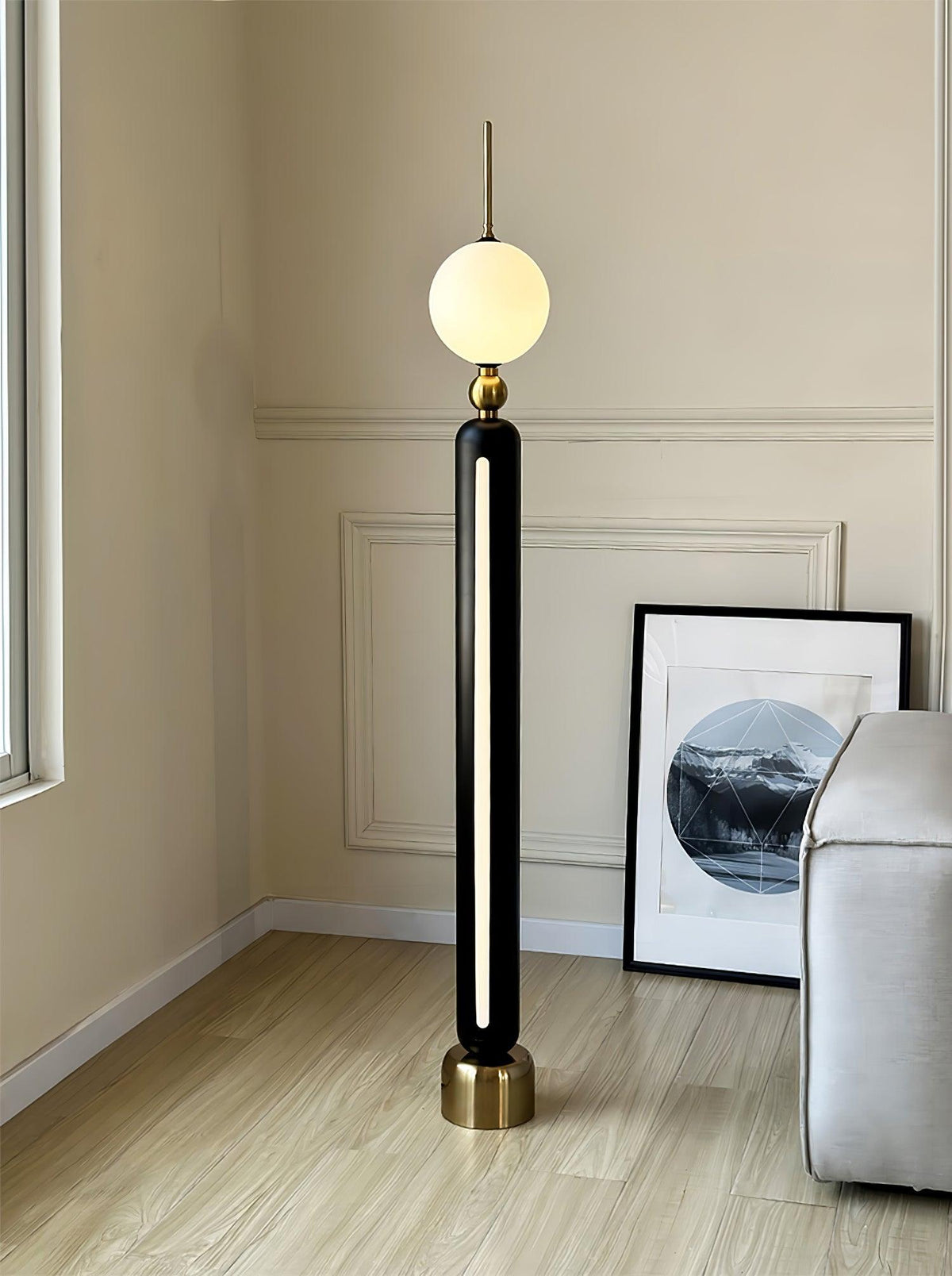 Ardinielle Futuristische vloerlamp van roestvrij staal