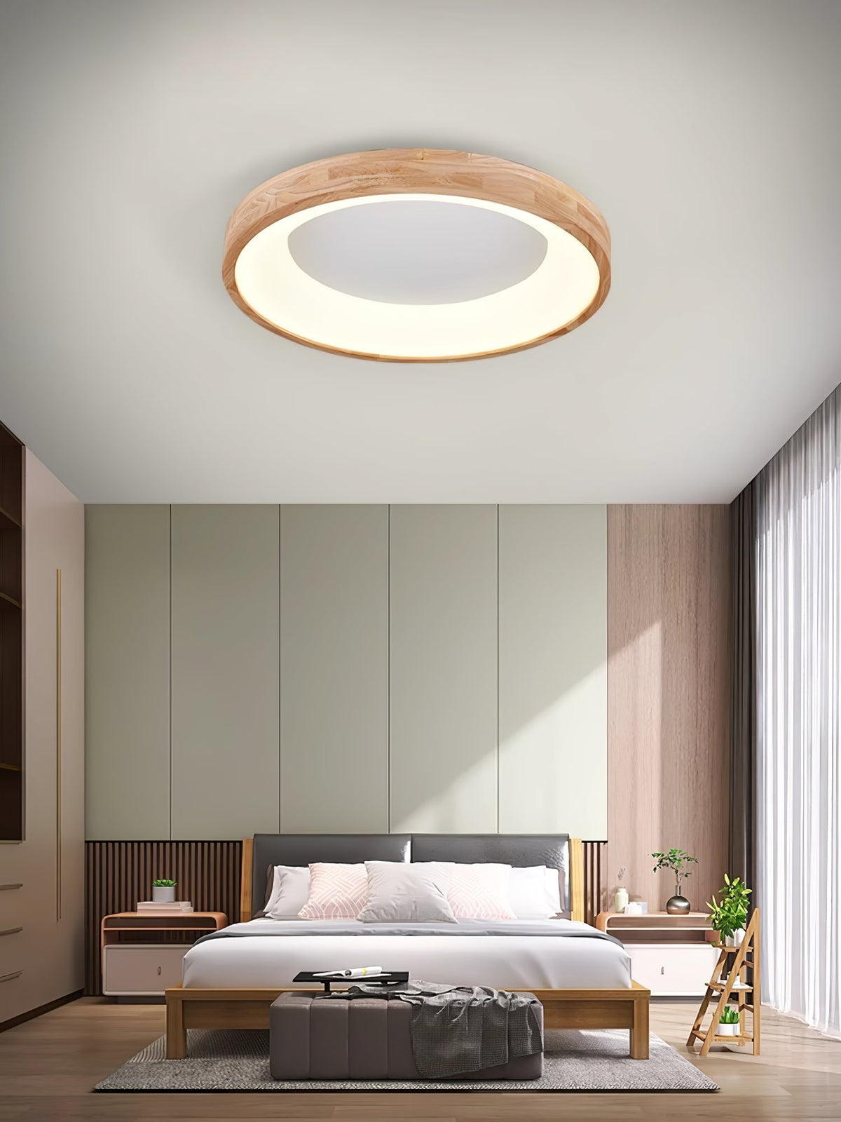 Uphae Moderne plafondlamp van hout met minimalistisch vierkant ontwerp