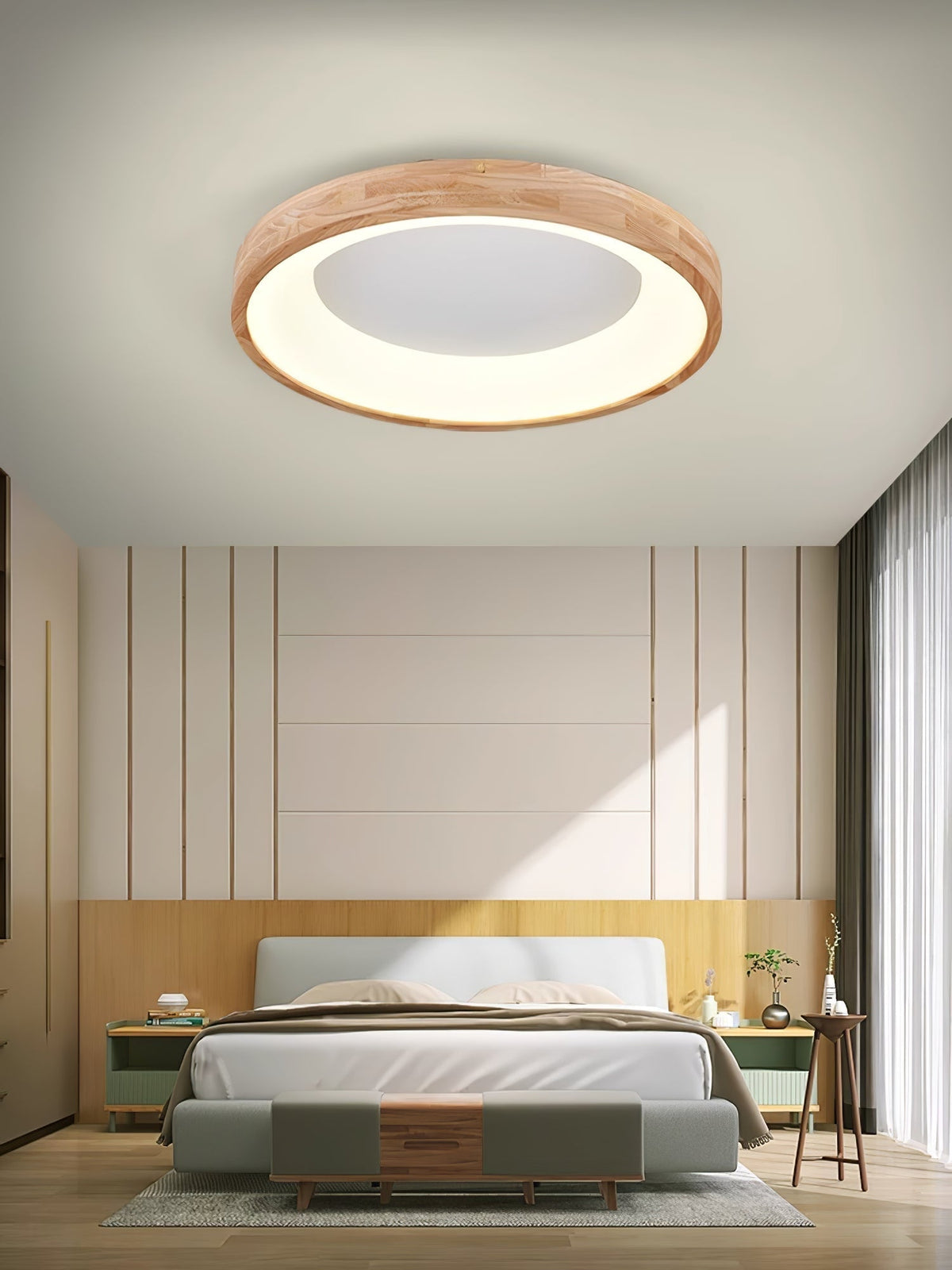 Uphae Moderne plafondlamp van hout met minimalistisch vierkant ontwerp