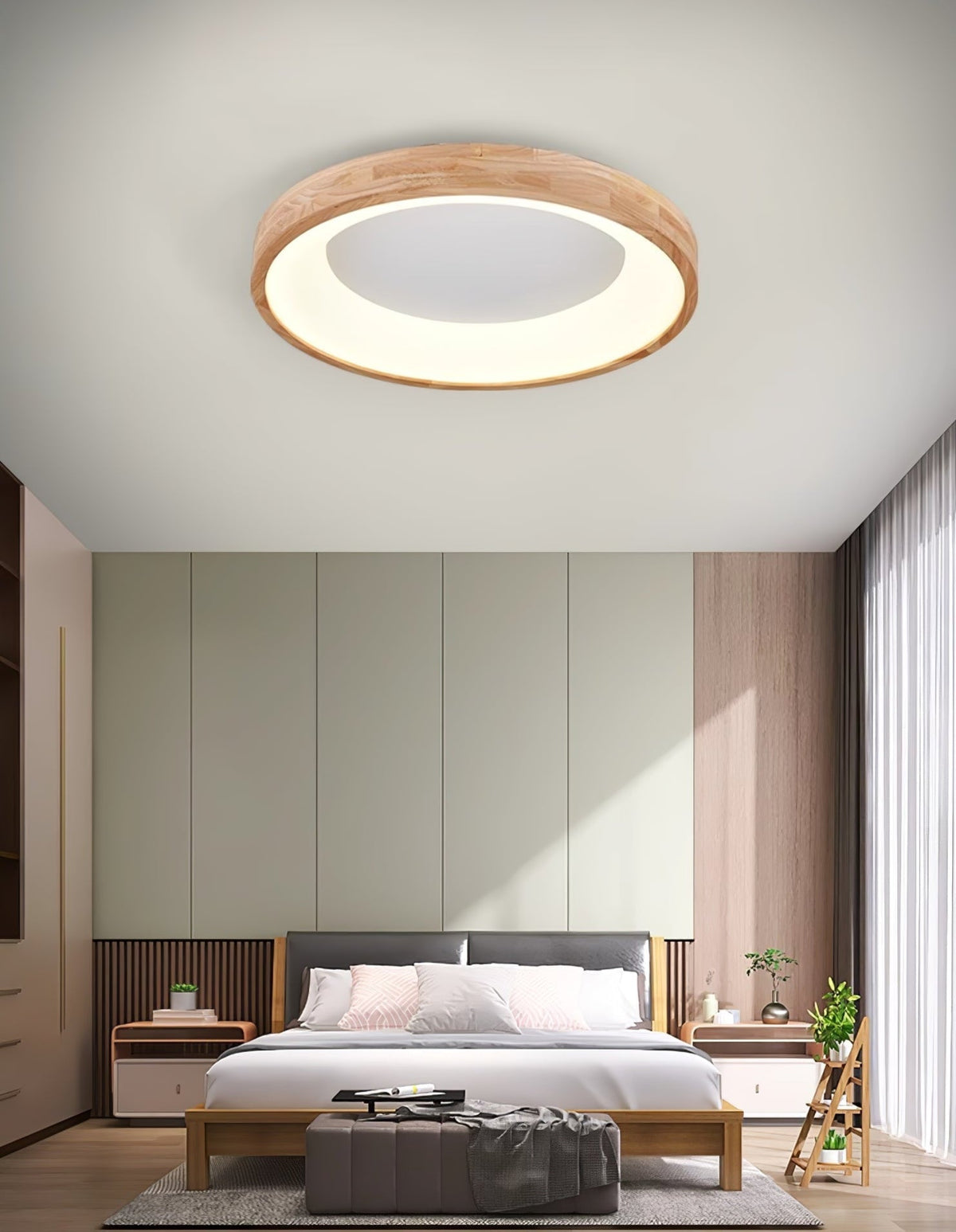 Uphae Moderne plafondlamp van hout met minimalistisch vierkant ontwerp