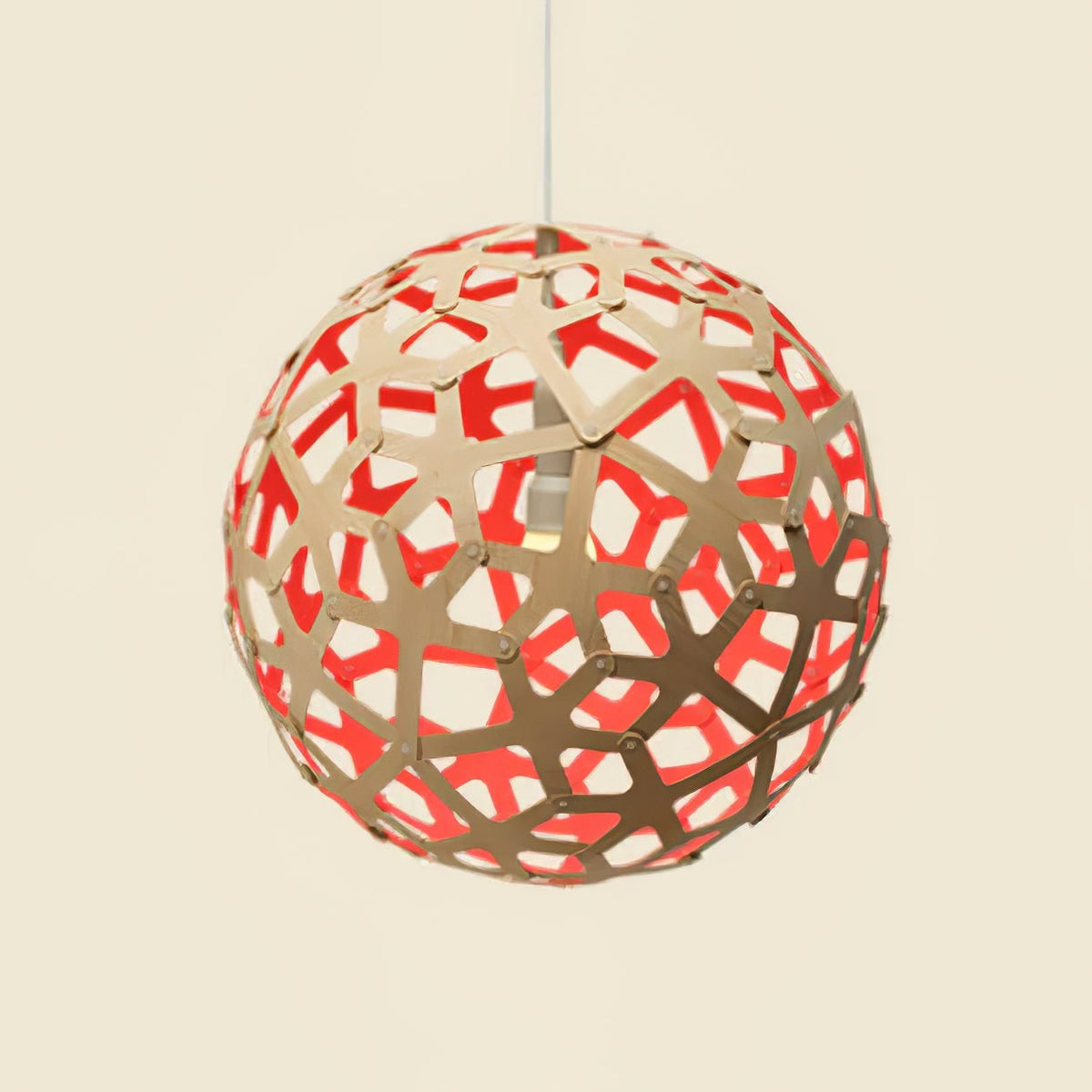Rininia hanglamp geometrisch geweven hout