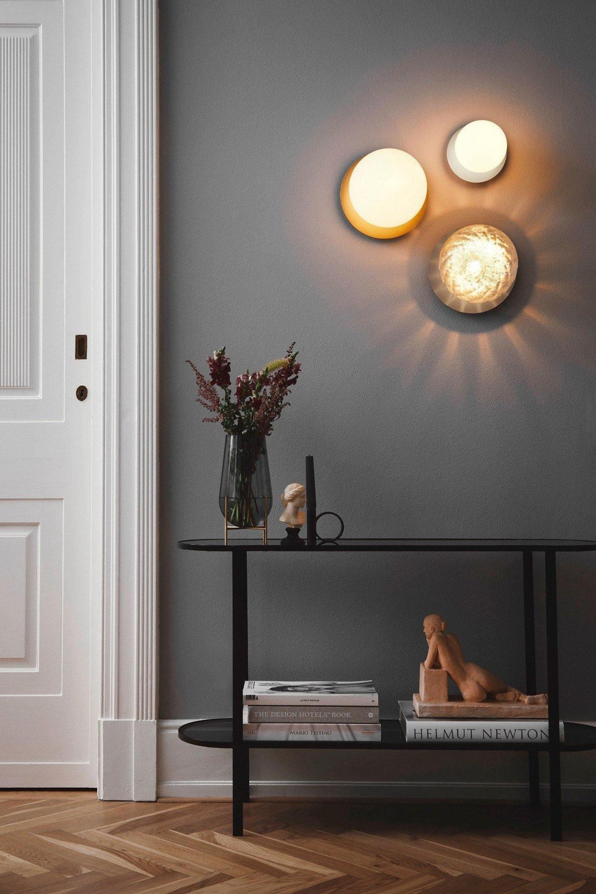 Nifte wandlamp Ronde Schijf Mondblaasglas Minimalistisch met bolvormige kap