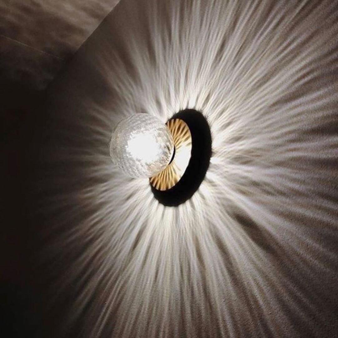 Nifte wandlamp Ronde Schijf Mondblaasglas Minimalistisch met bolvormige kap