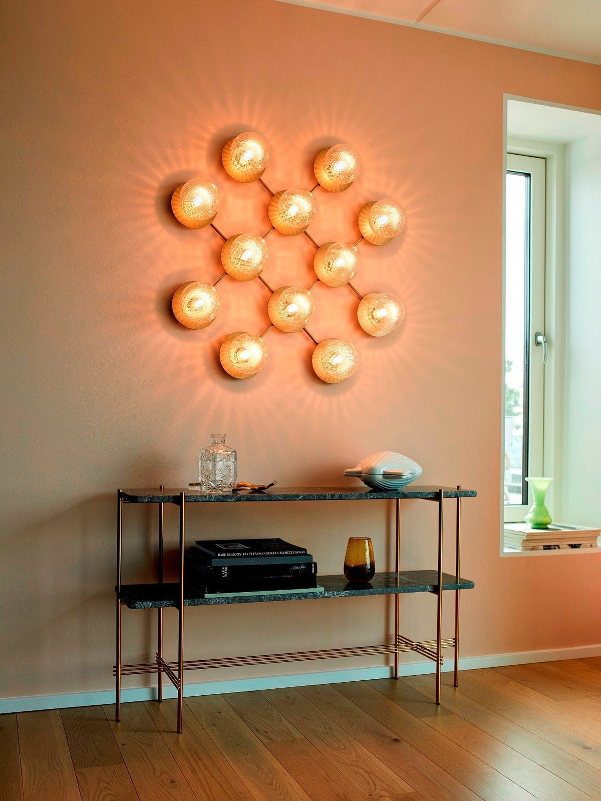 Nifte wandlamp Ronde Schijf Mondblaasglas Minimalistisch met bolvormige kap