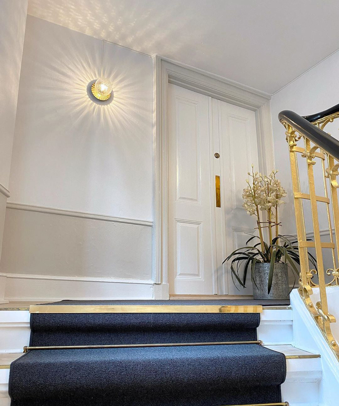 Nifte wandlamp Ronde Schijf Mondblaasglas Minimalistisch met bolvormige kap