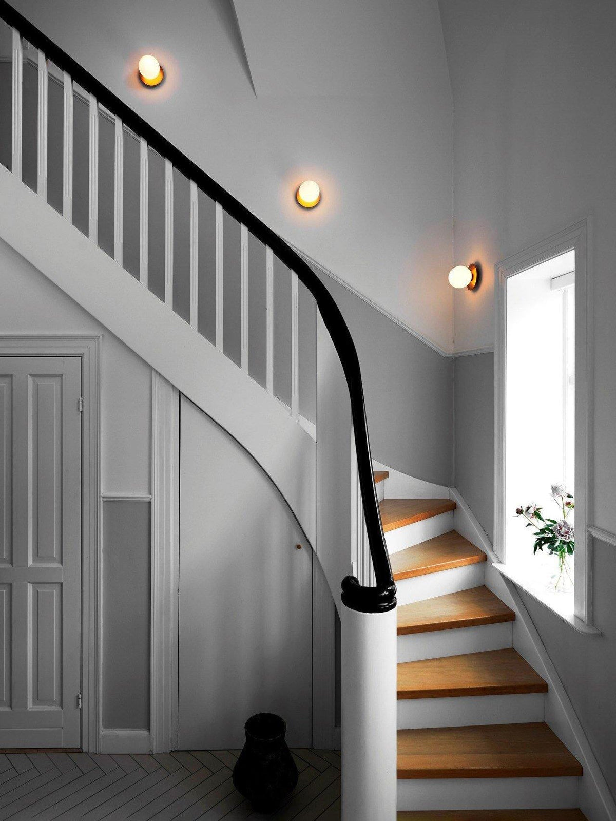 Nifte wandlamp Ronde Schijf Mondblaasglas Minimalistisch met bolvormige kap