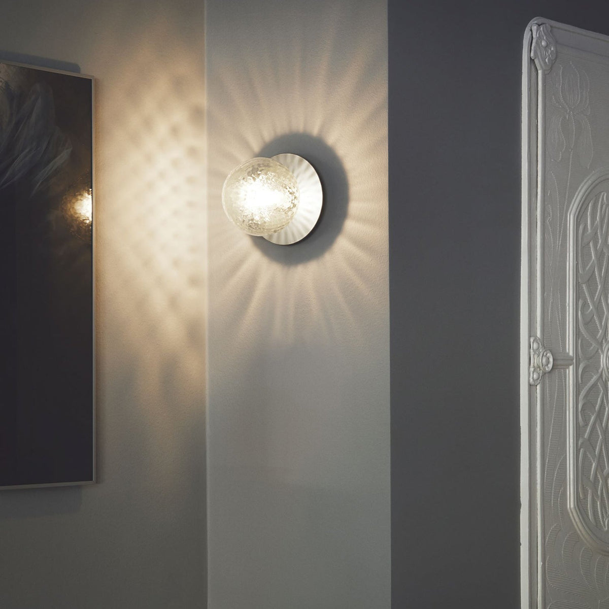 Nifte wandlamp Ronde Schijf Mondblaasglas Minimalistisch met bolvormige kap