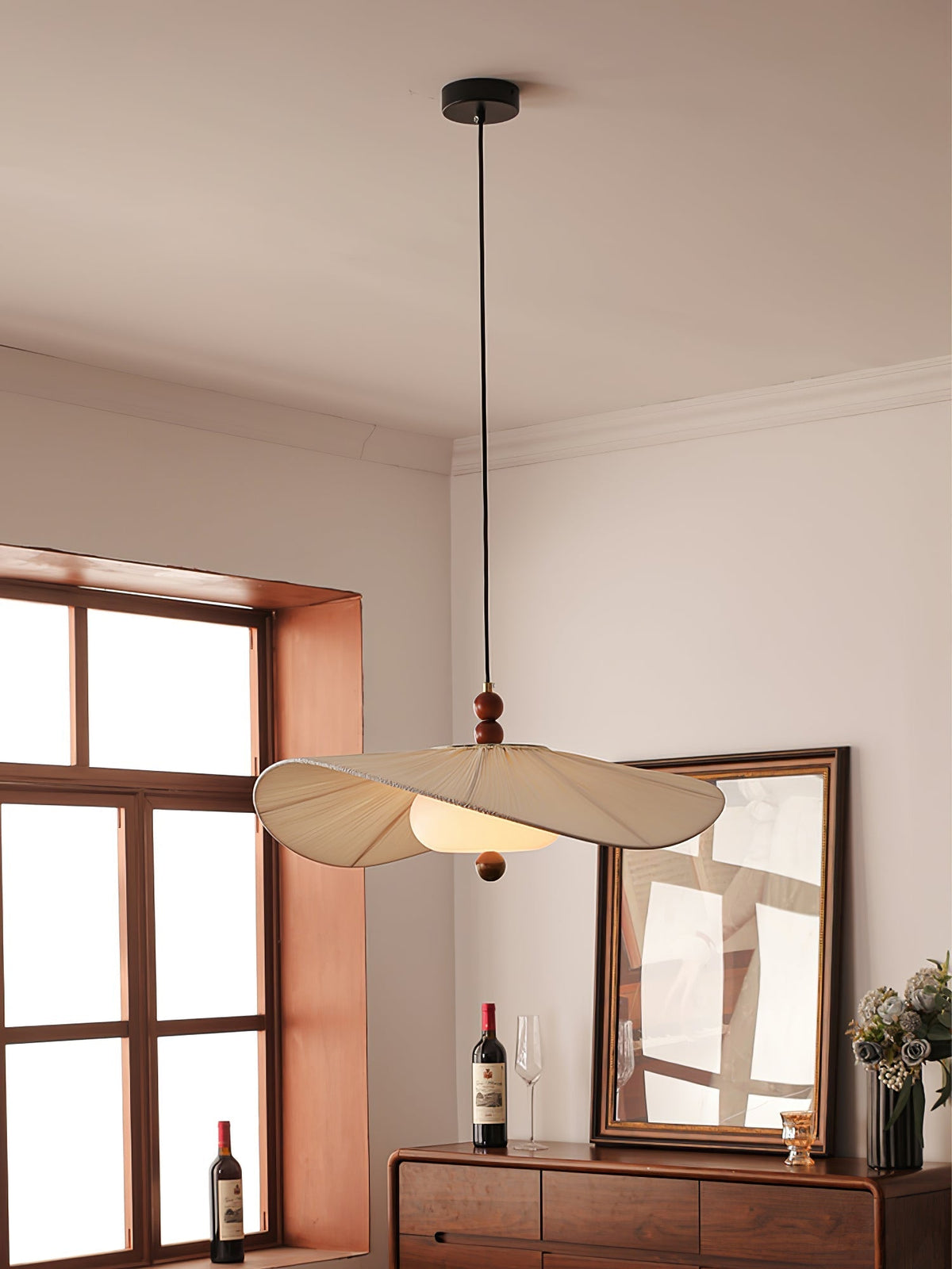 Zovenil hanglamp met organisch textiel