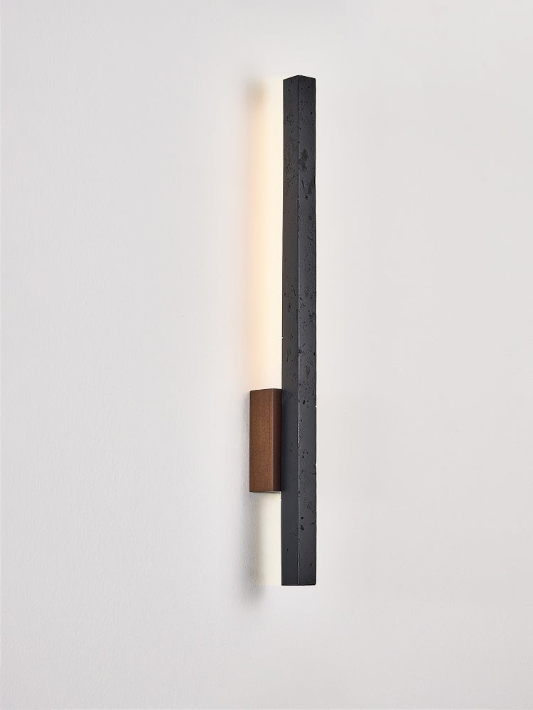 Juna Slim Zwart travertin Lineaire wandlamp